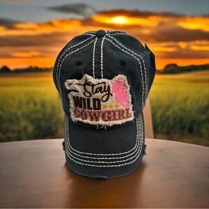 NWT  K Bethos Black Stay Wild Cap